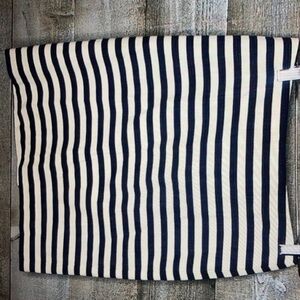 Talbots petite blue white stripe midi spring skirt